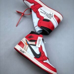 Nike Off-White Air Jordan 1 Retro High OG Chicago in White/Black-Varsity Red For Men, Men’s Shoes AA3834-101