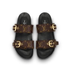 Louis Vuitton Women's Bom Dia Flat Mule Brown For Women LV 1A3R5O