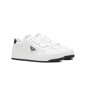 Prada Downtown Perforated Sneakers White/Black For Women 1.2in/30mm PRD  1E792M_3LJ6_F0964_F_030