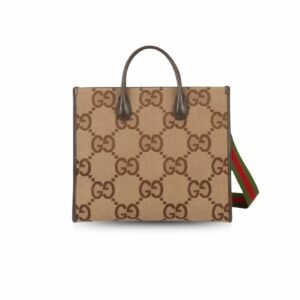 Gucci Tote Bag With Jumbo Camel And Ebony Jumbo GG Canvas For Women 14.6in/37cm ‎678839 UKMDG 2570