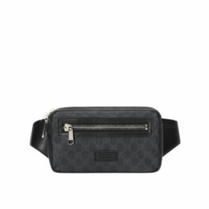 Gucci GG Black Belt Bag Black/Grey Soft GG Supreme Crafted For Men 9in/24cm GG 474293 K9RRN 1095