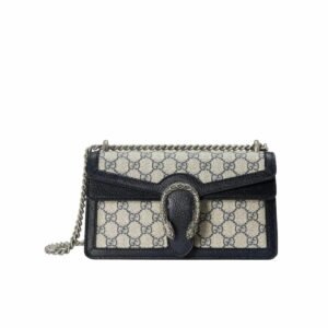 Gucci Dionysus Small GG Shoulder Bag Beige And Blue GG Supreme Canvas For Women 10in/25cm 499623 K9GSN 4075
