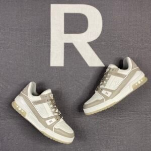 Louis Vuitton Trainer Sneaker Rubber Monogram Grey Virgil Abloh For Men LV 1A9VOS