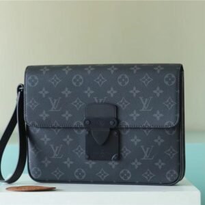 Louis Vuitton S Lock A4 Pouch Taurillon Black For Men, Men's Bags, Shoulder And Crossbody Bags 10.6in/27cm LV 