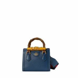 Gucci Diana Mini Tote Bag Canvas Lining Blue For Women 7.9in/20cm GG 702732 U3ZDT 4862