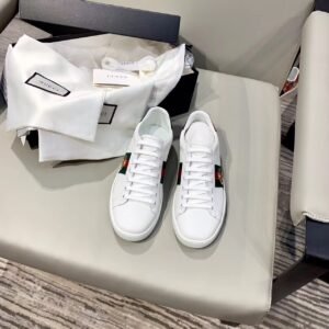 Gucci Women's Ace Sneaker With Bee White For Women GG 431942 02JP0 9064