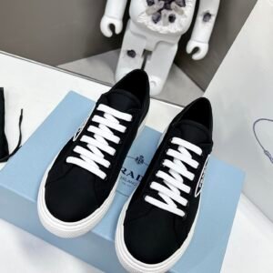 Prada Macro Re-Nylon And Brushed Sneakers Black For Women 1.2in/30mm PRD
