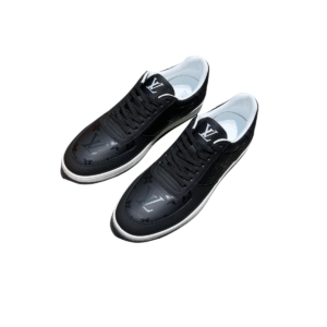 Louis Vuitton Rivoli Sneaker Monogram Metallic Canvas Black For Men LV 1A9FGZ