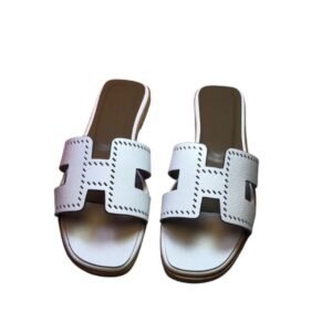 Hermes Oran Sandal White For Women