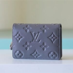 Louis Vuitton Wallet Monogram Embossed Grey For Women 4.3in/11cm