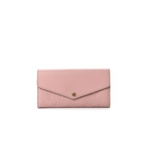 Louis Vuitton Sarah Wallet Combines Monogram Empreinte Rose Ballerine Pink For Women, Women's Wallet 19cm LV M61291