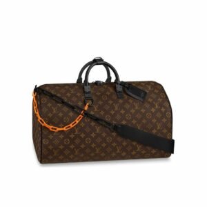 Louis Vuitton Keepall Bandouliere 50 Monogram Solar Ray Canvas Black/Orange By Virgil Abloh For Men, Men's Bags, Travel Bags 19.7in/50cm LV M44471