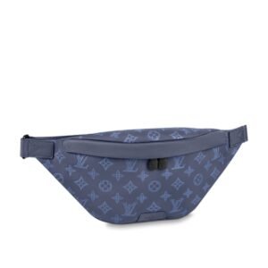 Louis Vuitton Discovery Bumbag PM Monogram Shadow Navy Blue For Men, Men's Belt Bags 17.3in/44cm LV M45729