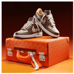 Nike Air Force 1 Low Louis Vuitton Monogram Brown Damier Azur Sneaker For Men, Men's Shoes