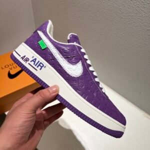 Louis Vuitton x Nike "Air Force 1" By Virgil Abloh in Purple and White Sneaker For Men, Men's Shoes