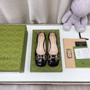Gucci Women's Ballet Flat With Horsebit Black For Women GG 645600 C9D00 1000