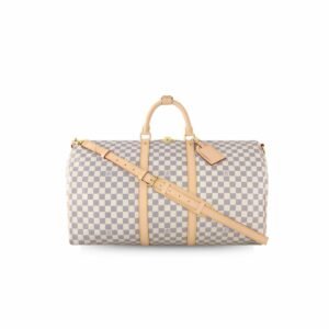 Louis Vuitton Keepall Bandouliere 55 Damier Azur Canvas For Women, Women's Handbags, Travel Bags 21.7in/55cm LV N41429