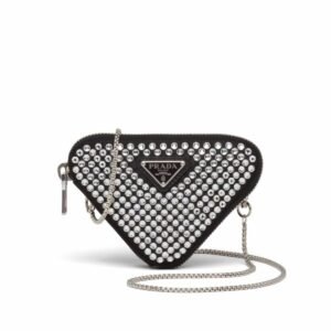 Prada Prada Mini- Pouch With Artificial Crystals Bag Black For Women 3.9 in/ 10 cm 1NR005_2AWL_F0T7O