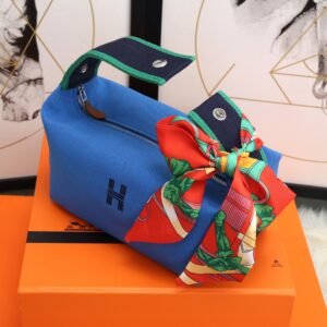 Hermes Bride A Brac Case Blue Bag For Women, Women's Handbags, Shoulder Bags 9.8in/25cm