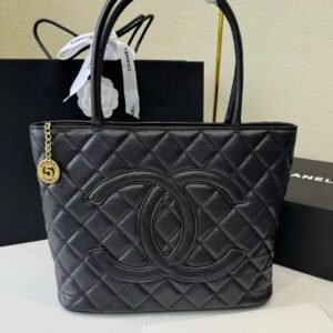 Chanel Medallion Tote Shoulder Black Bag For Women 29cm/11.4in