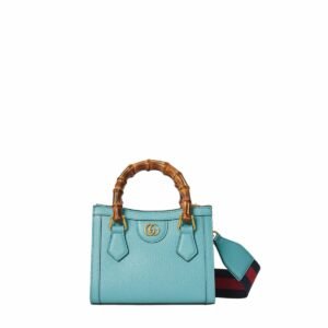 Gucci Diana Mini Tote Bag Light Blue For Women, Women’s Bags 7.9in/20cm GG ‎702732 U3ZDT 4377