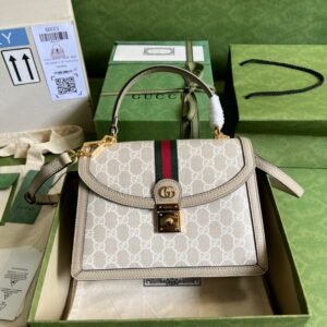 Gucci Ophidia Small GG Top Handle Bag Beige For Women, Women's Bags 9.8in/25cm GG ‎651055 UULAG 9682