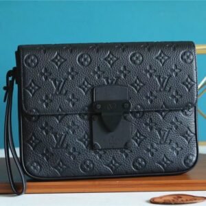 Louis Vuitton S Lock A4 Pouch Taurillon Black For Men, Men’s Bags, Shoulder And Crossbody Bags 10.6in/27cm LV M80582