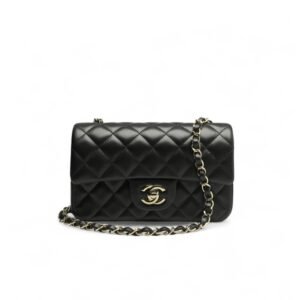 Chanel Classic Flap Bag Gold Toned Hardware Black For Women, Women's Bags, Shoulder And Crossbody Bags 7.8in/20cm A01116