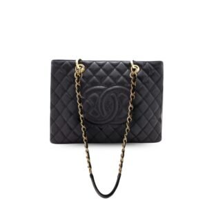 Chanel Classic Tote Bag Gold Toned Hardware Black For Women 13.3in/34cm