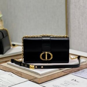 Christian Dior 30 Montaigne East West Bag With Chain Black For Women 8.5in/21.5cm