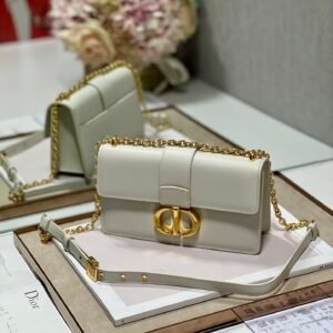 Christian Dior 30 Montaigne East West Bag With Chain White For Women 8.5in/21.5cm