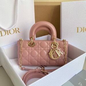 Christian Dior Small Lady D-Joy Bag Pink For Women 9in/22cm