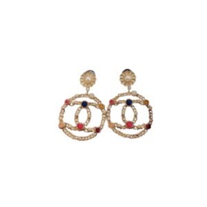 Douple C Small Chain Earrings Gold Tone For Women