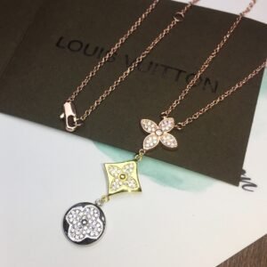 Louis Vuitton Flower Necklace Silver For Women