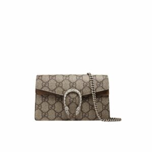 Gucci Dionysus Super Mini Bag Emerald GG Supreme Canvas Made Using An Earth-Conscious Process With Taupe Detail For Women 6.5in/16.5cm GG ‎476432 KHNRN 8642