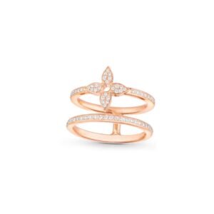 Louis Vuitton Idylle Blossom Two-Row Ring, Pink Gold And Diamonds For Women- Q9N42I