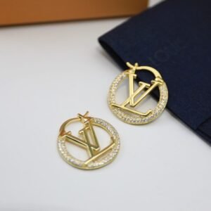 Louis Vuitton Louise By Night Earrings Gold Tone For Women