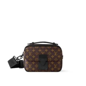 Louis Vuitton S-Lock Messenger Monogram Macassar For Men, Men’s Bags, Shoulder And Crossbody Bags 8.7in/22cm LV M45806