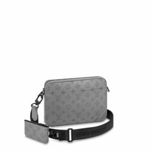 Louis Vuitton Duo Messenger Monogram Shadow Anthracite Gray For Men, Men’s Bags, Shoulder And Crossbody Bags 10.2in/26cm LV M46104