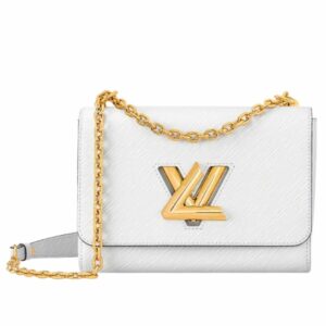 Louis Vuitton Twist MM Epi White For Women, Women’s Bags, Shoulder And Crossbody Bags 9.1in/23cm LV M55513