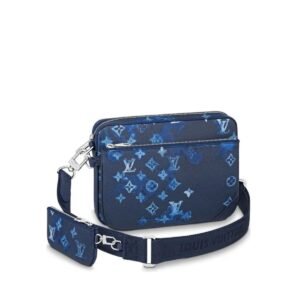 Louis Vuitton Trio Messenger Ink Watercolor Blue For Men, Men’s Bags, Shoulder And Crossbody Bags 9.5in/25cm LV M57840