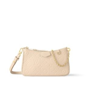 Louis Vuitton Easy Pouch On Strap Monogram Empreinte Crème White For Spring, Women’s Handbags, Shoulder Bags 7.5in/19cm LV M81066