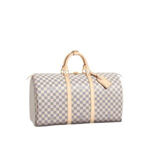 Louis Vuitton Keepall Bandouliere 45 Damier Azur Canvas For Women, Women's Bags, Travel Bags 17.7in/45cm LV N41430
