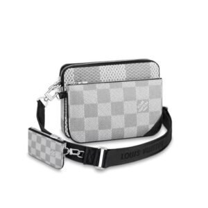 Louis Vuitton Trio Messenger Monogram Eclipse Monogram/ Eclipse Reverse For Men, Men’s Bags, Shoulder And Crossbody Bags 9.8in/25cm LV N50027