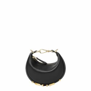 Fendi Nano Fendigraphy Black For Women, Women's HandBags 6.7in/17cm FF 8BR798A5DYF1HEJ