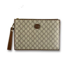 Gucci Pouch With Interlocking G Brown For Men 12in/30.5cm 672953 92TCG 8563