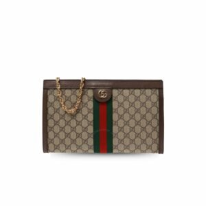 Gucci Ophidia GG Medium Shoulder Bag Beige/Ebony GG Supreme Canvas Green And Red Web For Women 13in/32.5cm GG 503876 K05NG 8745