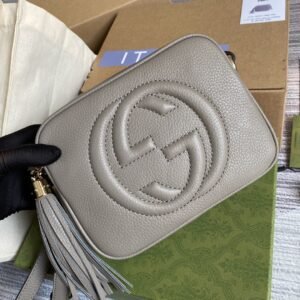 Gucci Soho Small Disco Bag Gray For Women, Women's Bags, Shoulder And Crossbody Bags 8in/21cm GG 308364