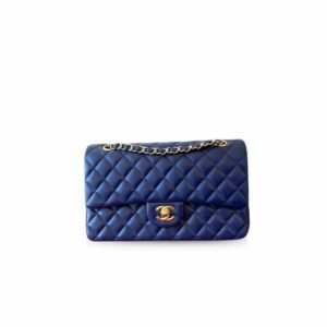 Chanel Classic HandBag Navy Blue For Women 9.9in/25.5cm A01112