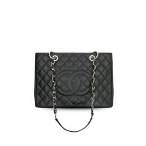 Chanel Classic Tote Bag Silver Hardware Black For Women 13.3in/34cm